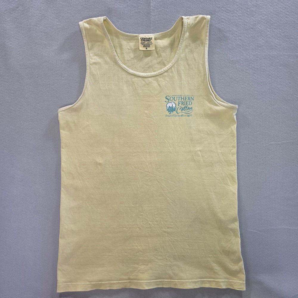 Comfort Colors Southern Fried Cotton Coastal Tank Top S Yellow Country Summer